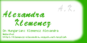 alexandra klemencz business card